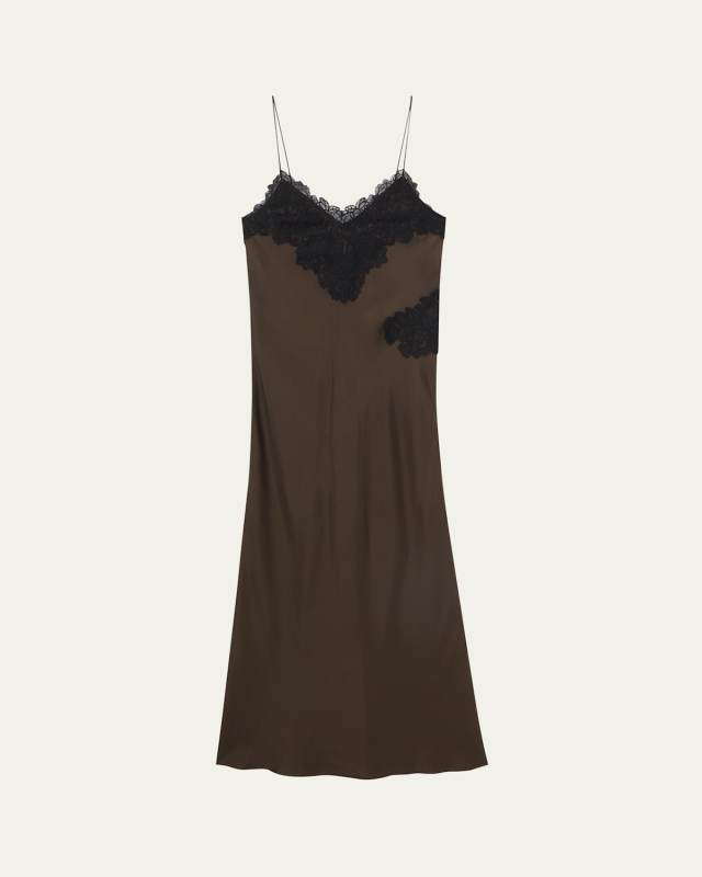 Lace Silk Slip Dress